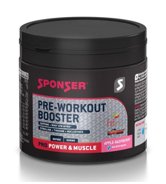 Odżywka SPONSER PRE-WORKOUT BOOSTER jabłko malina puszka 256g (NEW)