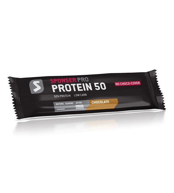 Baton proteinowy SPONSER PROTEIN 50 BAR czekoladowy pudełko (20szt x 70g) (NEW 2025)