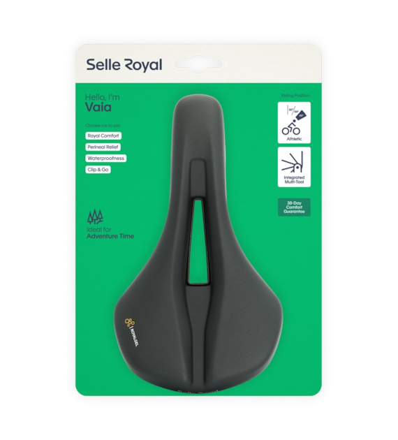 Siodło SELLEROYAL VAIA ATHLETIC 45st. żelowe, ergonomiczny kanał, unisex, 382g (NEW)