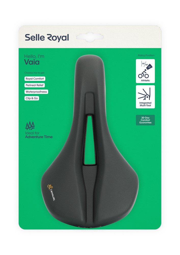 Siodło SELLEROYAL VAIA ATHLETIC 45st. żelowe, ergonomiczny kanał, unisex, 382g (NEW)