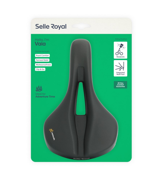 Siodło SELLEROYAL VAIA MODERATE 60st. żelowe, ergonomiczny kanał, unisex, 406g (NEW)