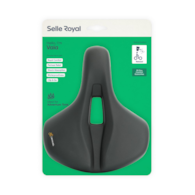 Siodło SELLEROYAL VAIA RELAXED 90st. żelowe + elastomery, ergonomiczny kanał, unisex, 580g (NEW)