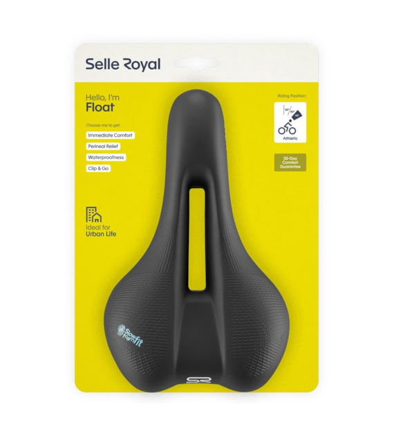 Siodło SELLEROYAL FLOAT ATHLETIC 45st. Pianka Slow Fit Foam, wycięcie ergonomiczne, unisex (NEW).