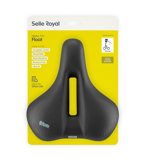 Siodło SELLEROYAL FLOAT RELAXED 90st. Pianka Slow Fit Foam, wycięcie ergonomiczne, unisex (NEW).
