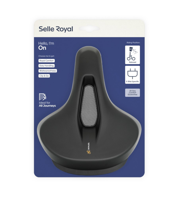 Siodło SELLEROYAL ON OPEN RELAXED 90st. żelowe, ergonomiczny kanał, unisex, 642g (NEW)