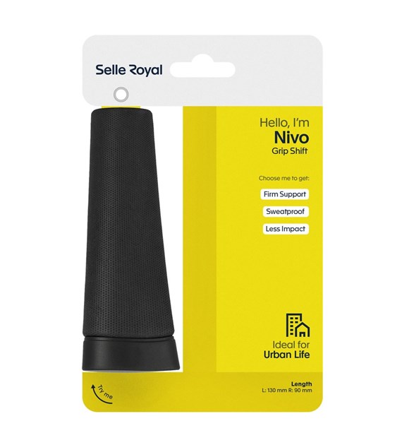 Chwyty kierownicy SELLEROYAL NIVO, Rozmiar 130/130, Czarne, Lock-on, Klamra czarna z tworzywa (NEW 2026)