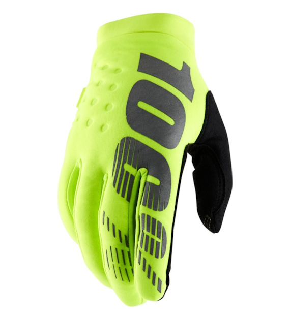 Rękawiczki 100% BRISKER Glove fluo yellow roz. XL (długość dłoni 200-209 mm)