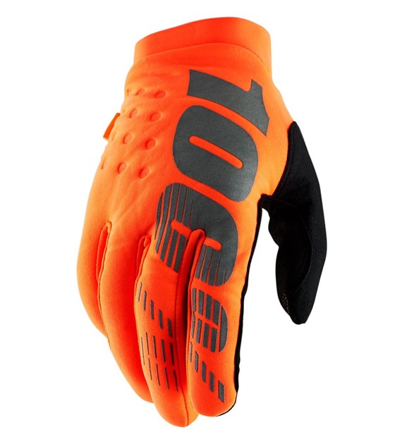 Rękawiczki 100% BRISKER Glove fluo orange black roz. M (długość dłoni 187-193 mm)