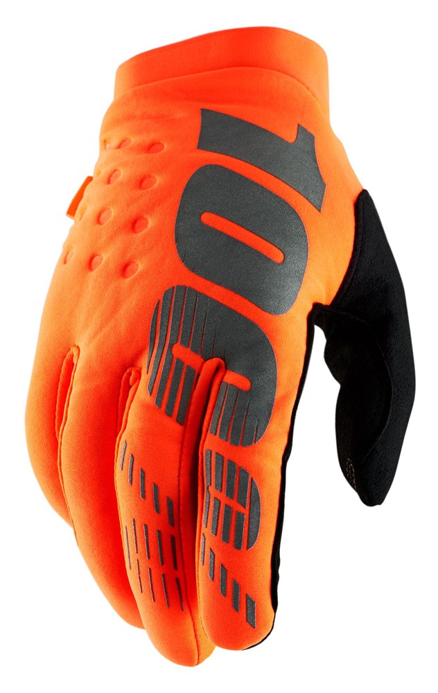 Rękawiczki 100% BRISKER Glove fluo orange black roz. M (długość dłoni 187-193 mm)