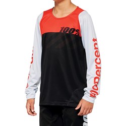 Koszulka juniorska 100% R-CORE Youth Jersey długi rękaw black racer red roz. M (NEW 2022)