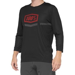 Koszulka męska 100% AIRMATIC 3/4 Sleeve Black Red roz. M