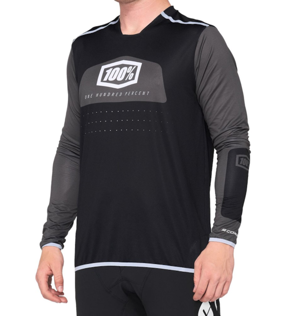Koszulka męska 100% R-CORE X Jersey długi rękaw black white roz. L (NEW)