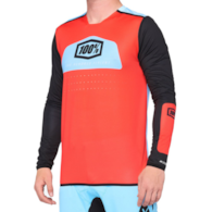 Koszulka męska 100% R-CORE X Jersey długi rękaw fluo red black roz. L (NEW)