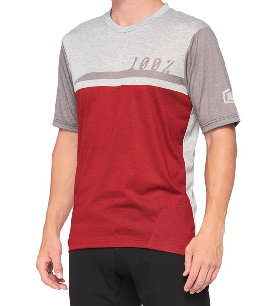 Koszulka męska 100% AIRMATIC Jersey krótki rękaw cherry grey roz. M (NEW 2021)