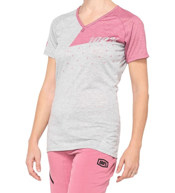 Koszulka damska 100% AIRMATIC Women's Jersey krótki rękaw grey mauve roz. S (NEW)