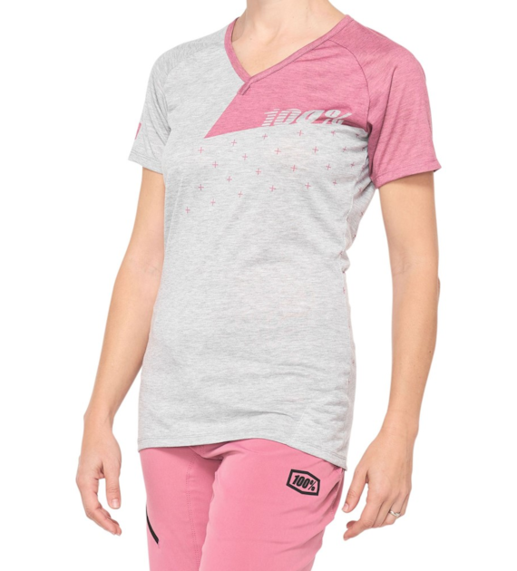 Koszulka damska 100% AIRMATIC Women's Jersey krótki rękaw grey mauve roz. S (NEW)