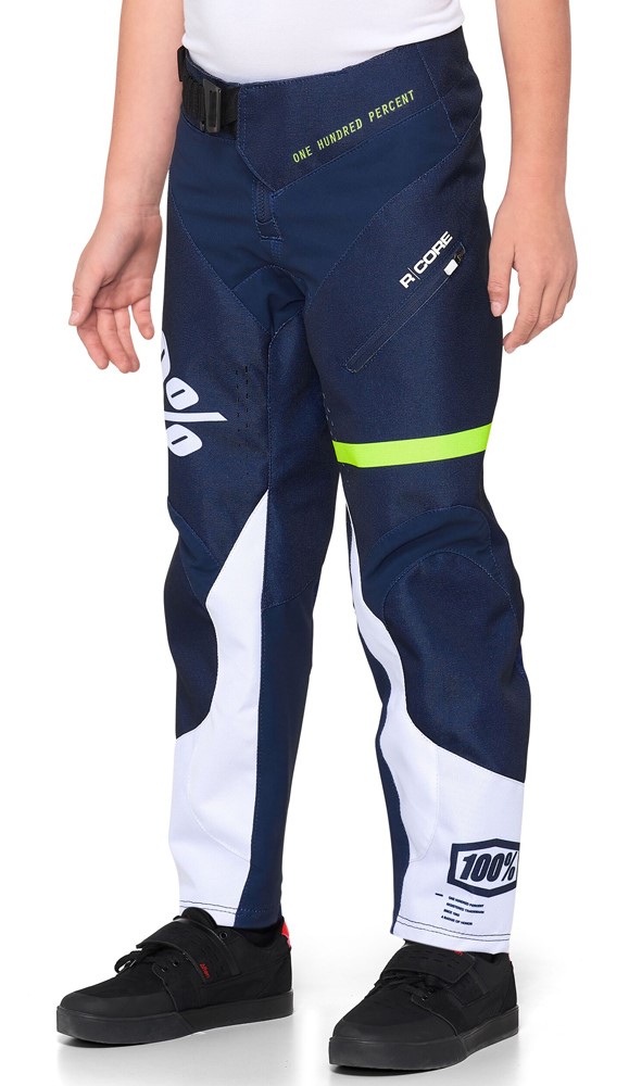 Spodnie juniorskie 100% R-CORE Pants dark blue yellow roz. 26 (40 EUR) (NEW)