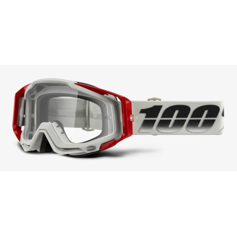 Gogle 100% RACECRAFT SUEZ (Szyba Przezroczysta Anti-Fog, LT 88%-92% + 10 Zrywek) (WYPRZEDAŻ -50%)