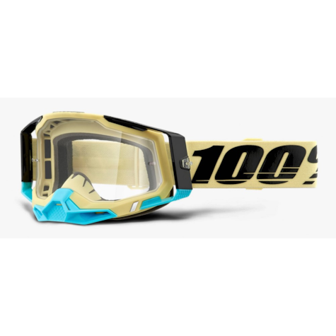 Gogle 100% RACECRAFT 2 AIRBLAST (Szyba Przezroczysta Anti-Fog, LT 88%-92% + 10 Zrywek) (WYPRZEDAŻ -50%)