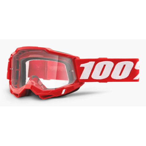 Gogle 100% ACCURI 2 RED (Szyba Przezroczysta Anti-Fog, LT 88%-92%) (WYPRZEDAŻ -50%)