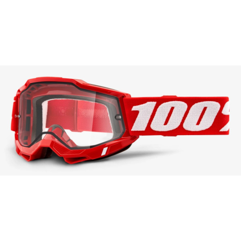 Gogle 100% ACCURI 2 ENDURO MOTO RED (Szyba Przezroczysta Podwójna) (WYPRZEDAŻ -50%)