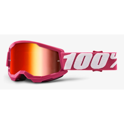 Gogle 100% STRATA 2 JUNIOR FLETCHER (Szyba Czerwona Lustrzana Anti-Fog, LT 38%+/-5%) (WYPRZEDAŻ -50%)
