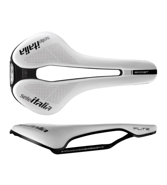 Siodło SELLE ITALIA FLITE BOOST KIT CARBONIO SUPERFLOW L WHITE (id match L3), Pręty Carbon, 162g, Białe (NEW)
