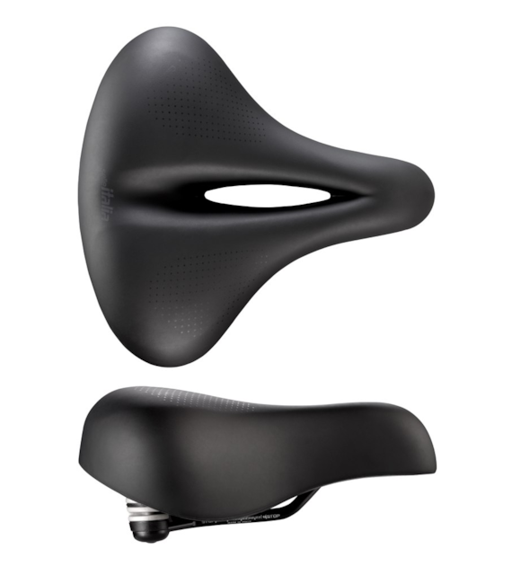 Siodło SELLE ITALIA SPORTOURING T 2 CITY FLOW, 258x233mm, Pręty Steel, Żel, 671g (NEW)