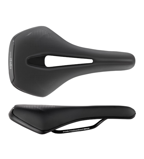Siodło SELLE ITALIA SPORTOURING ST 5 ACTIVE FLOW, 276x155mm, Pręty Steel, Żel, 396g (NEW)