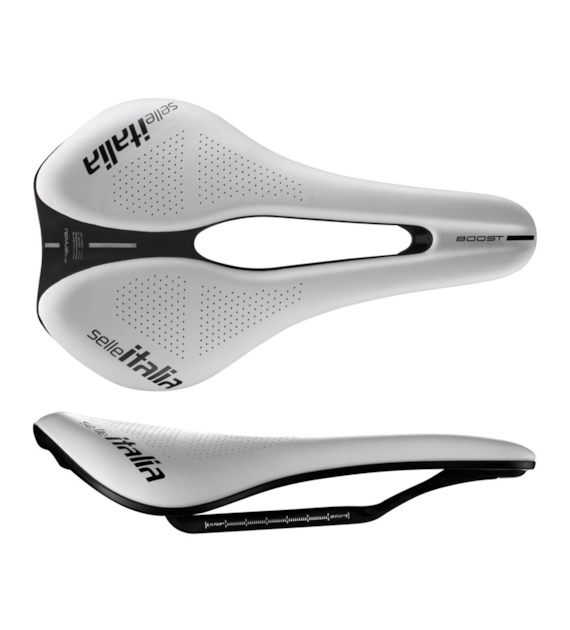 Siodło SELLE ITALIA NOVUS BOOST EVO KIT CARBONIO SUPERFLOW L WHITE (id match L3), Pręty Carbon, Waga 165g, Białe (NEW)