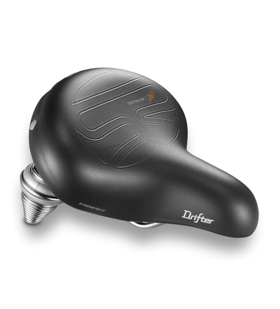 Siodło SELLEROYAL DRIFTER SMALL STRENGTEX RELAXED 90st. unisex, żelowe + sprężyny, czarne (NEW)
