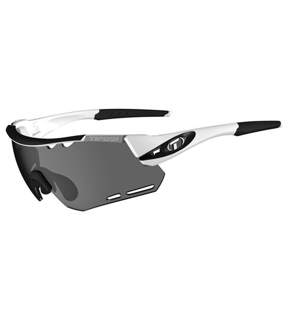 Okulary TIFOSI ALLIANT white black (3szkła Smoke 15,4% transmisja światła, 41,4%  AC Red, 95,6% Clear) (NEW)