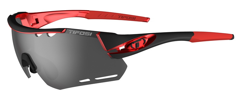 Okulary TIFOSI ALLIANT black red (3szkła Smoke 15,4% transmisja światła, AC Red, Clear) (NEW)