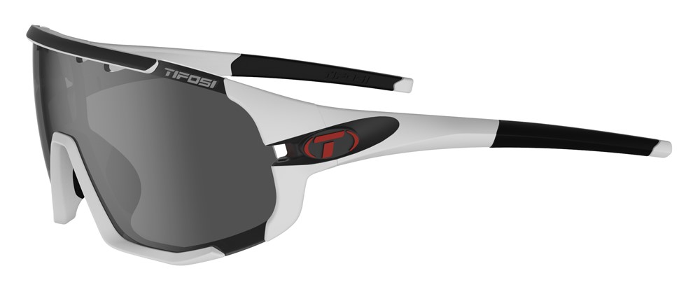 Okulary TIFOSI SLEDGE matte white (3 szkła Smoke 15%, AC Red 39%, Clear 90% transmisji światła) (NEW)