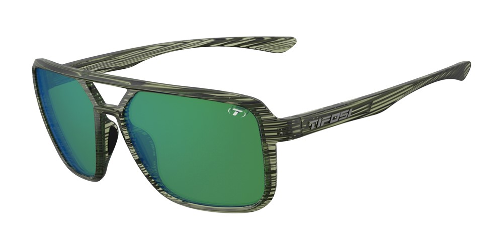 Okulary TIFOSI SALTO olive stripe fade (1 szkło Emerald Mirror Polarized 13% transmisji światła) (NEW 2025)