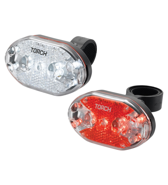 Zestaw lampki TORCH CYCLE LIGHT SET WHITE BRIGHT 9X + TAIL BRIGHT 9X (NEW)
