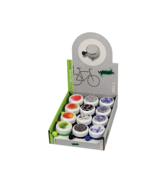 Dzwonek rowerowy WIDEK WHITE COLLECTION mix kolorów pudełko 12szt. (NEW)