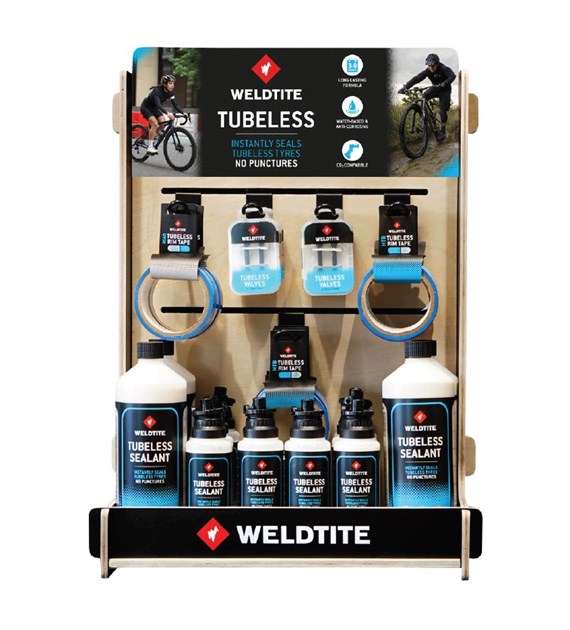 Display WELDTITE Tubeless Shop Stand + Zestaw 34szt. produktów Weldtite Tubeless (00018+00054) (NEW)