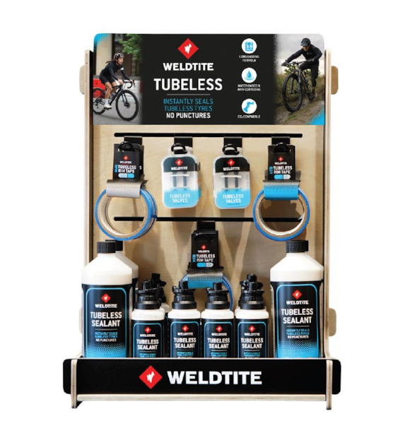 Display WELDTITE Tubeless Shop Stand + Zestaw 34szt. produktów Weldtite Tubeless (00018+00054) (NEW)