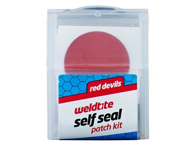 Zestaw łatek samouszczelniających do dętek WELDTITE Self Seal Patch Kit (6x Łatka samouszczelniająca + Papier ścierny), Pudełko 20szt. (NEW)