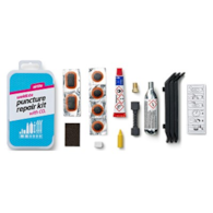 Zestaw łatek do dętek WELDTITE Airtite Puncture Kit with CO2 (6x Łatka + Klej + Papier ścierny + Kreda + Kredka + 3x Łyżka + Nabój CO2 + Adapter zaworu) (NEW).