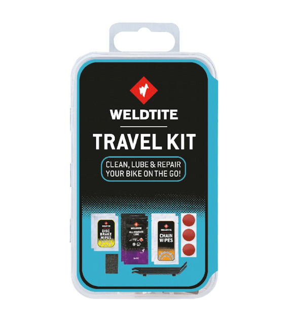 Zestaw czyszcząco-naprawczy WELDTITE Dirtwash Sos Travel Kit (3x Łatka samouszczelniająca + 2x Łyżka + Papier ścieny + 2x Olejek do łańcucha + 2x Chusteczki do łańcucha + 2x Chusteczki do tarcz + 2x Chusteczki do rąk) (NEW).