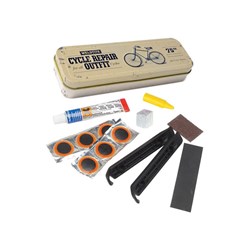 Zestaw łatek do dętek WELDTITE Vintage Cycle Repair Tin (Metalowe pudełko + 6x Łatka + Klej + Kreda + Kredka + 2x Papier ścierny + 2x Łyżka) (NEW)
