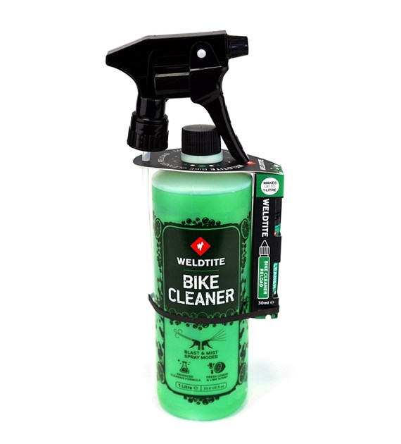 Płyn do mycia roweru WELDTITE BIKE CLEANER LIME SPRAY 1L WITH 30ML RELOAD, Zestaw z koncentratem 30ml (NEW 2025)