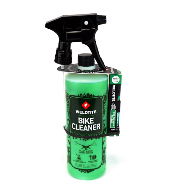 Płyn do mycia roweru WELDTITE BIKE CLEANER LIME SPRAY 1L WITH 30ML RELOAD, Zestaw z koncentratem 30ml (NEW 2025)