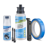 Zestaw WELDTITE Complete Tubeless Conversion Sytstem ROAD (Mleczko + Taśma + 3x Łyżka + Żel montażowy + 2x Zawór 55mm Presta)