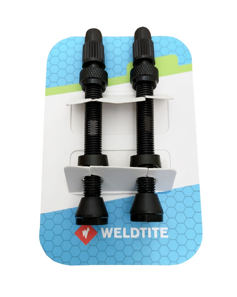 Zestaw wentyli  WELDTITE TUBELESS VALVE KIT 2 x 55mm Presta (na blistrze)