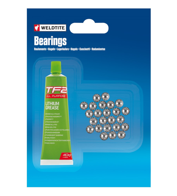 Smar litowy WELDTITE TF2 All Purpose Lithium Grease Tube 40g + Kulki łożyskowe 24 szt. (NEW)
