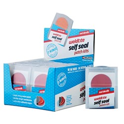 Łatki do dętek zestaw WELDTITE RED DEVILS SELF SEAL PATCH KIT 6x łatki samoprzylepne pudełko 12szt. (NEW)