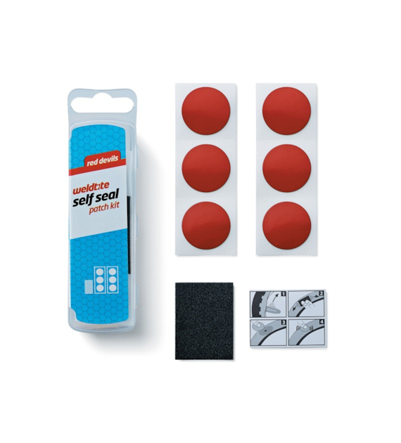 Zestaw łatek samouszczelniających do dętek WELDTITE Self Sel Patch Kit (6x Łatka samouszczelniająca), Pudełko 25szt. (NEW)